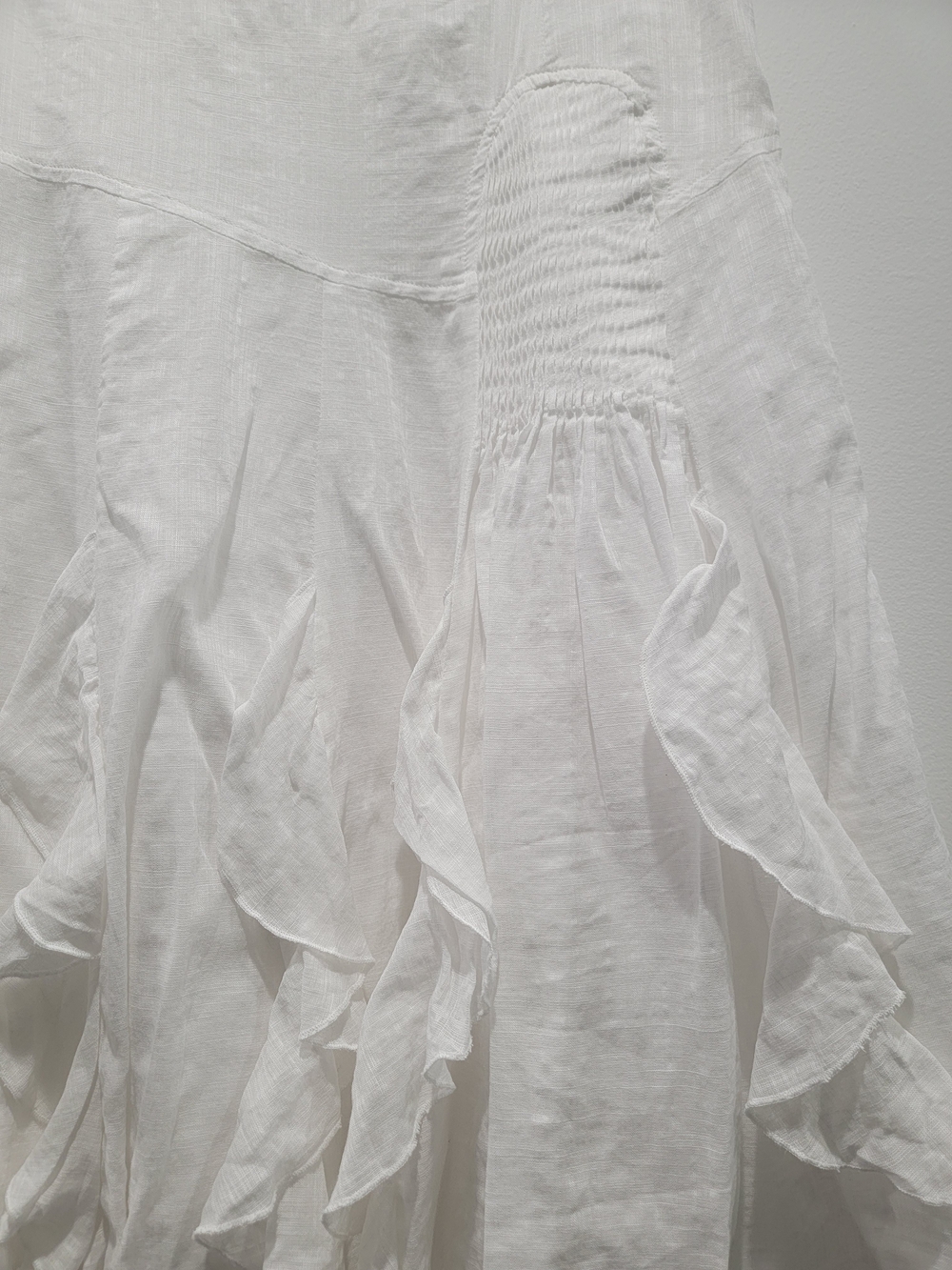 Banana Republic White Ruffle A-Line Skirt Sz US 0 - Picture 2 of 7